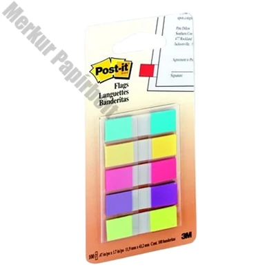 Oldaljelölő 3M Post-it 683-5 12x43mm műanyag 5 szín