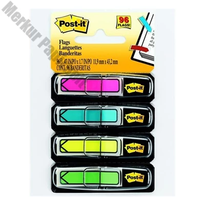 Oldaljelölő 3M Post-it LPJ684ARR4 műanyag nyilak 4 szín