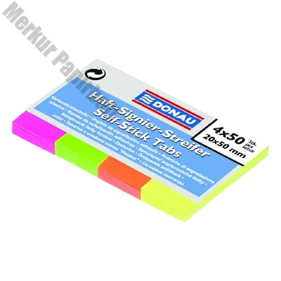Oldaljelölő DONAU 20x50 mm papír vegyes neon szín 4x50 lap