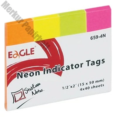 Oldaljelölő EAGLE 659-4N papír neon szín 4x40 lap