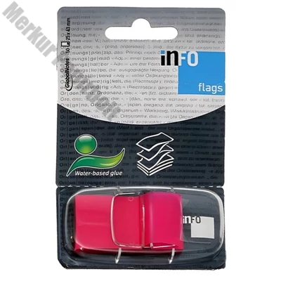 Oldaljelölő GLOBAL Notes Info Flags 7728-29 műanyag 25x43mm transparens/pink