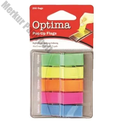 Oldaljelölő OPTIMA műanyag 5 színű 12x45 mm 5x40 lap