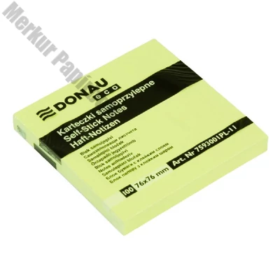 Öntapadós jegyzettömb DONAU ECO 76x76 mm 100 lap sárga