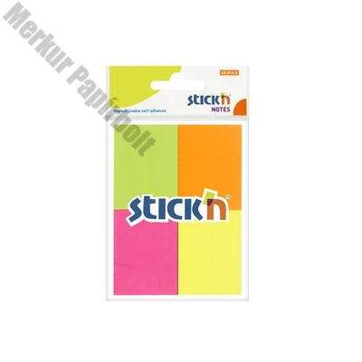 Öntapadós jegyzettömb STICK`N 38x51mm neon mix 4x50 lap
