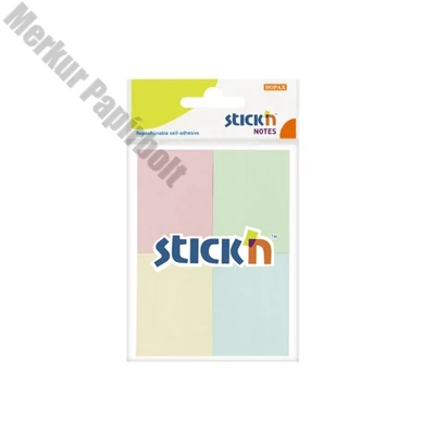 Öntapadós jegyzettömb STICK`N 38x51mm pasztell mix 4x50 lap