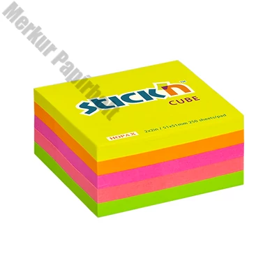 Öntapadós jegyzettömb STICK`N 51x51mm neon mix 250 lap