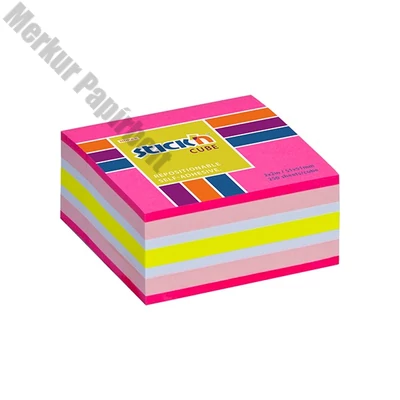 Öntapadós jegyzettömb STICK`N 51x51mm neon rózsaszín mix 250 lap