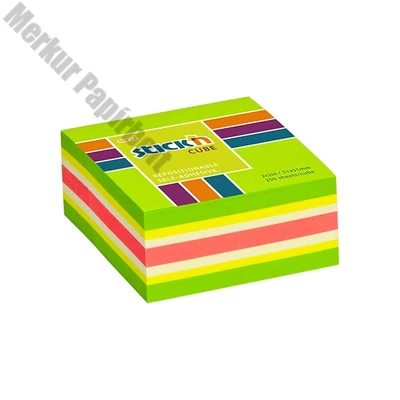 Öntapadós jegyzettömb STICK`N 51x51mm neon zöld mix 250 lap