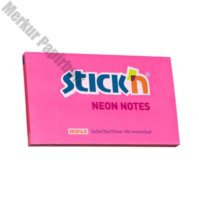 Öntapadós jegyzettömb STICK`N 76x127mm neon pink 100 lap