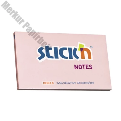 Öntapadós jegyzettömb STICK`N 76x127mm pasztell pink 100 lap