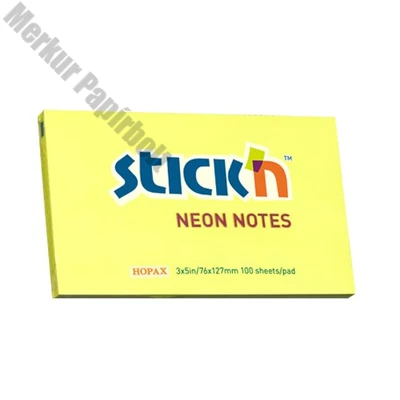 Öntapadós jegyzettömb STICK`N 76x127mm sárga 100 lap