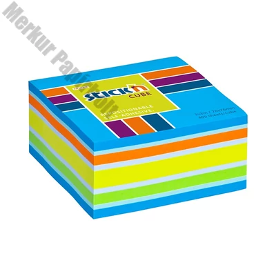Öntapadós jegyzettömb STICK`N 76x76mm neon kék mix 400 lap