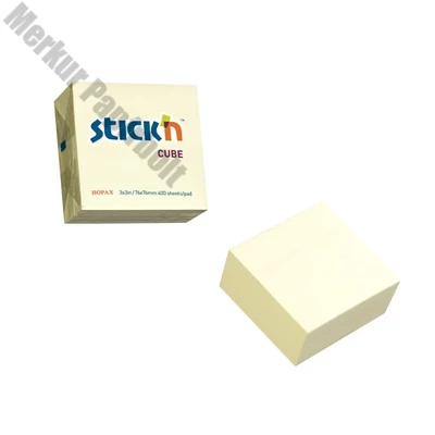 Öntapadós jegyzettömb STICK`N 76x76mm pasztell sárga 400 lap