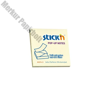 Öntapadós jegyzettömb STICK`N 76x76mm z-hajtott sárga 100 lap