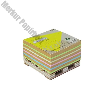Öntapadós jegyzettömb STICK`N Kraft cube 76x76mm mini raklapos mix 400 lap