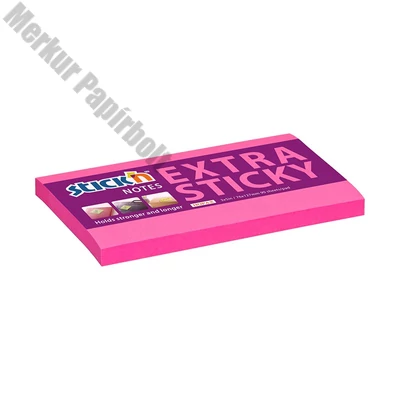 Öntapadós jegyzettömb STICK`N extra erős 76x127mm neon rózsaszín 90 lap