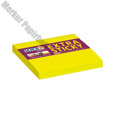 Öntapadós jegyzettömb STICK`N extra erős 76x76mm neon sárga 90 lap