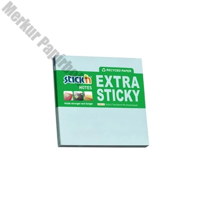 Öntapadós jegyzettömb STICK`N extra erős 76x76mm újrahasznosított pasztell kék 90 lap