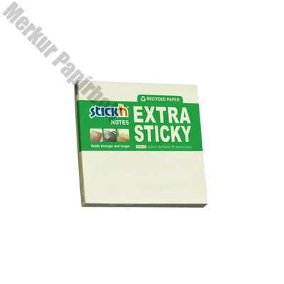 Öntapadós jegyzettömb STICK`N extra erős 76x76mm újrahasznosított pasztell sárga 90 lap