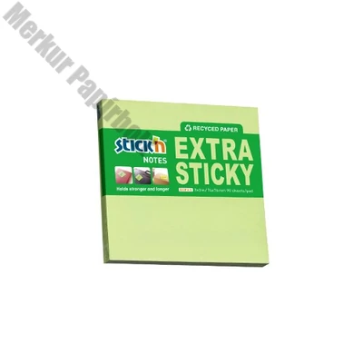 Öntapadós jegyzettömb STICK`N extra erős 76x76mm újrahasznosított pasztell zöld 90 lap