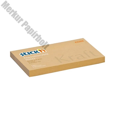 Öntapadós jegyzettömb STICK`N kraft notes 76x127mm natúr barna 100 lap