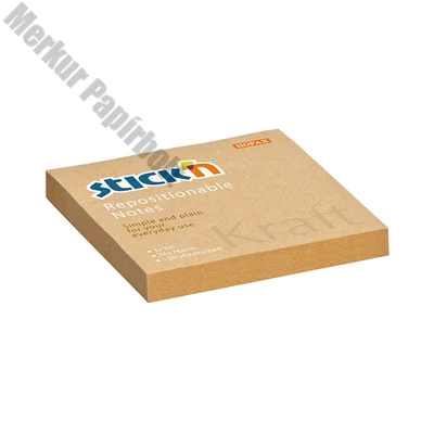 Öntapadós jegyzettömb STICK`N kraft notes 76x76mm natúr barna 100 lap