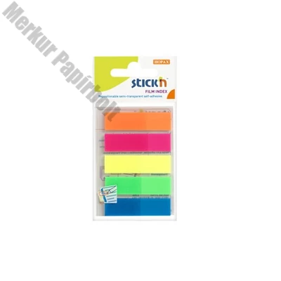 Öntapadó oldaljelölő STICK`N 45x12mm műanyag neon mix 5x25 lap