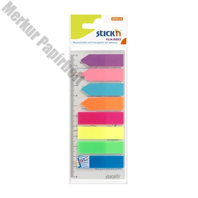 Öntapadó oldaljelölő STICK`N műanyag neon színek 4x45x12mm + nyilak 4x42x12 mm