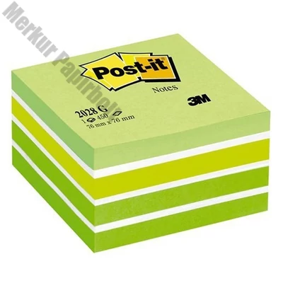 Öntapadós jegyzettömb 3M Post-it LP2028G 76x76mm aquarell zöld 450 lap