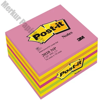Öntapadós jegyzettömb 3M Post-it LP 2028NP 76x76mm lollipop pink 450 lap