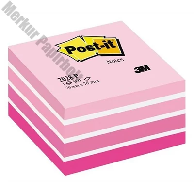 Öntapadós jegyzettömb 3M Post-it LP 2028P 76x76mm aquarell pink 450 lap