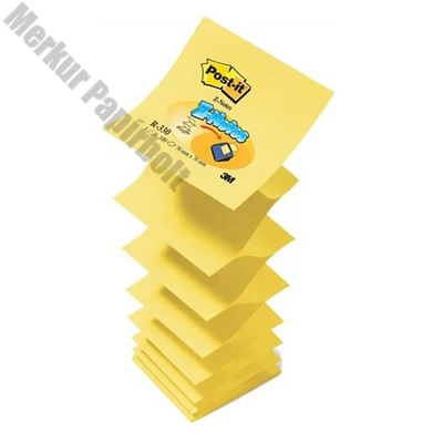 Öntapadós jegyzettömb 3M Post-it LP330N "Z" 76x76mm sárga 12x100 lap
