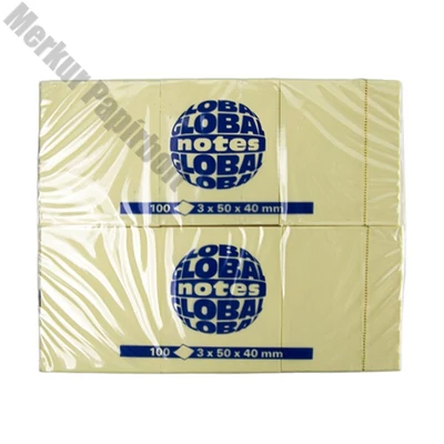 Öntapadós jegyzettömb GLOBAL Notes 3653-1 40x50mm 3x100 lap