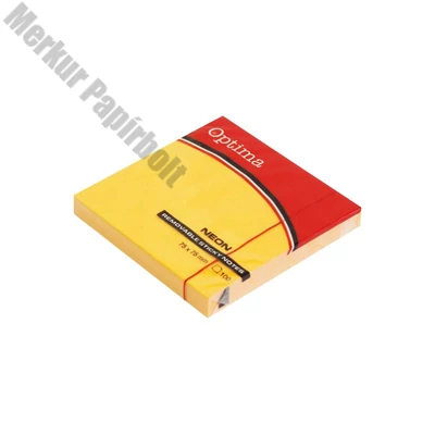 Öntapadós jegyzettömb OPTIMA 75x75mm neon narancs 100 lap