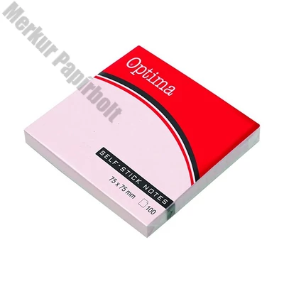 Öntapadós jegyzettömb OPTIMA 75x75mm pasztell rózsa 100 lap