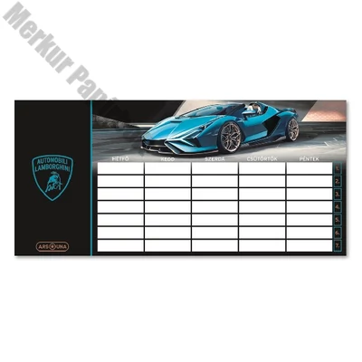 Órarend ARS UNA egylapos kétoldalas Lamborghini Türkiz