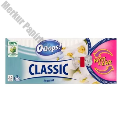 Papírzsebkendő OOOPS! Classic Jázmin 3 rétegű 90 darabos