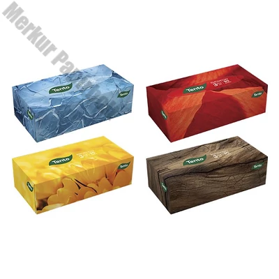 Papírzsebkendő TENTO Flatbox 3 rétegű 90 darabos dobozos