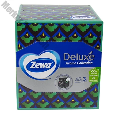 Papírzsebkendő ZEWA Deluxe 3 rétegű 60 darabos dobozos Aroma Collection