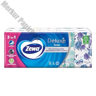 Papírzsebkendő ZEWA Deluxe Design 3 rétegű 10x10 darabos
