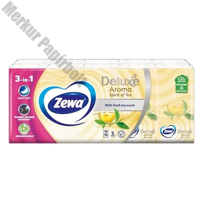 Papírzsebkendő ZEWA Deluxe Spirit of Tea 3 rétegű 10x10 darabos