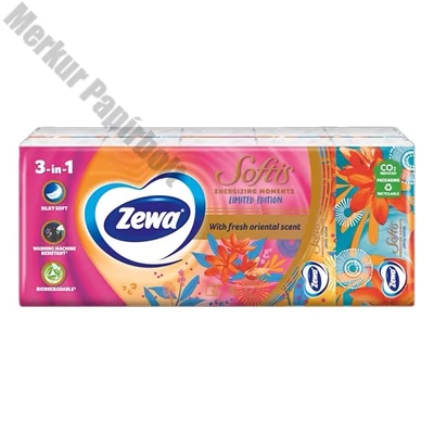 Papírzsebkendő ZEWA Softis Fresh Green 4 rétegű 10x9 darabos
