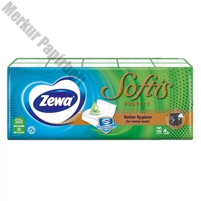 Papírzsebkendő ZEWA Softis Protect 4 rétegű 10x9 darabos