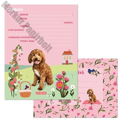 Partimeghívó ARS UNA 10 ív+10 db boríték Cute Animals-Doggie