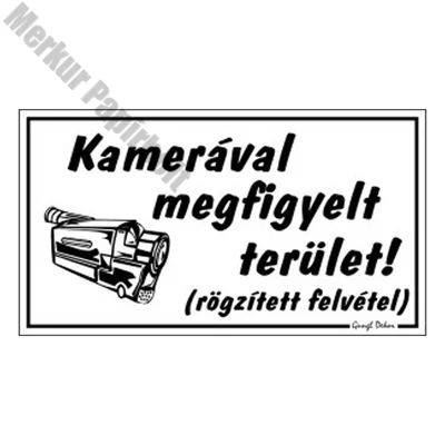 Piktogram Kamerával megfigyelt terület fehér