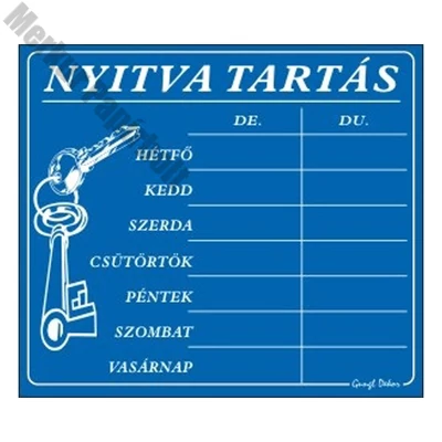 Piktogram Nyitva tartás /számokkal/ 7 napos kék