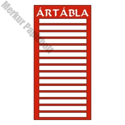 Piktogram ártábla 15 rek. piros