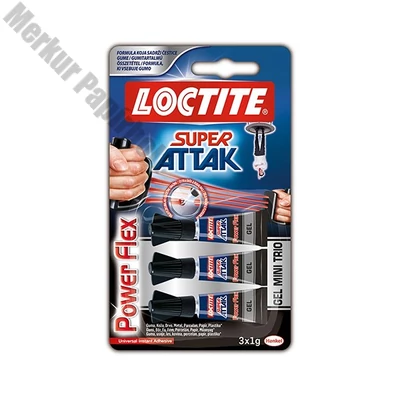 Pillanatragasztó HENKEL Loctite Super Attack Power Flex mini trio 1 g