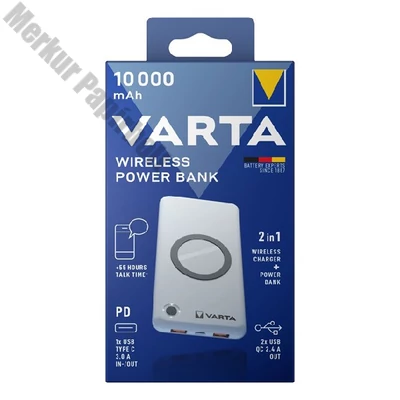 Powerbank VARTA Portable Wireless + vezeték nélküli töltő 10.000 mAh