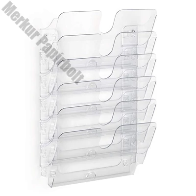 Prospektustartó DURABLE Flexiplus A/4 fekvő fali 6 részes átlátszó